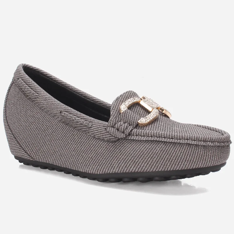 Daily Deals Women's "BENEDITTA" High Wedge Comfy Moccasins