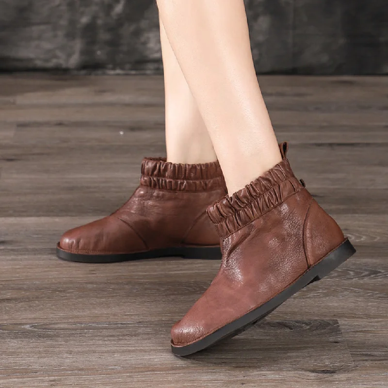 The Latest Fashion Trends Autumn Winter Leather Comfortable Retro Women's Short Boots | Gift Shoes The Latest Fashion Trends Autumn Winter Leather Comfortable Retro Women's Short Boots | Gift Shoes