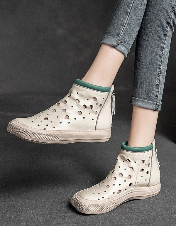 Trendy Women's Shoes Retro Leather Women's Summer Ankle Boots