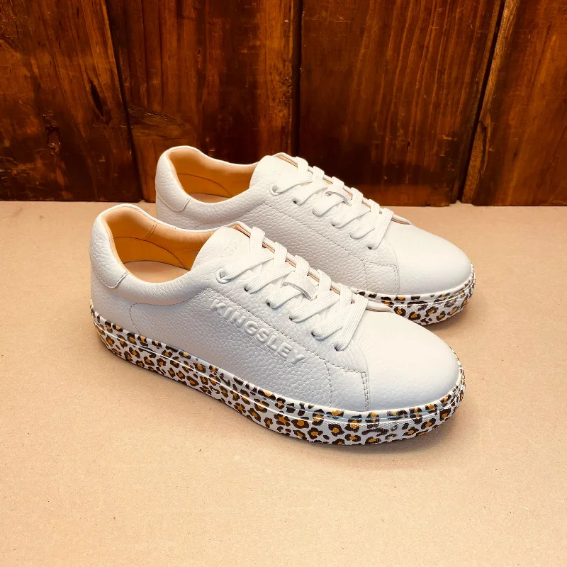 Women's Versatile Shoes Kingsley Heath S Leopard Elements Sneaker White/Wild/White