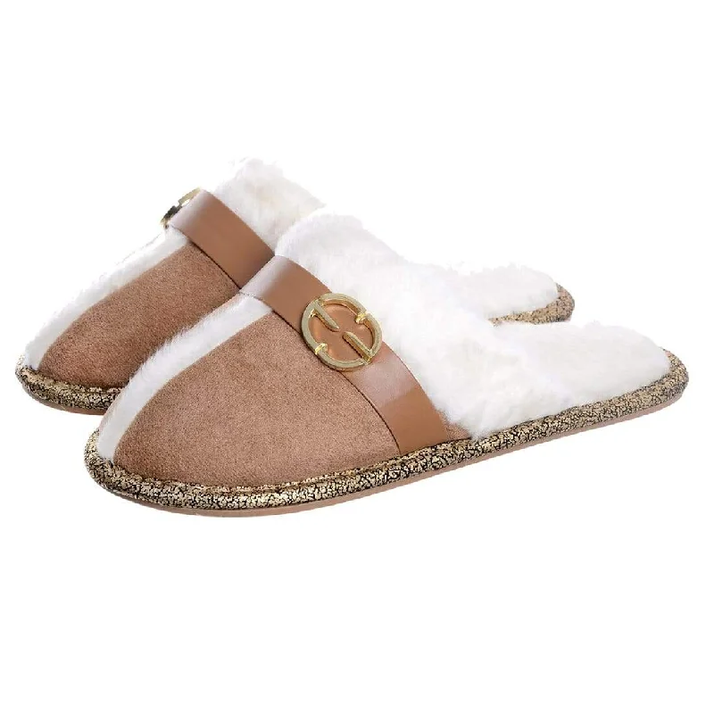 Fashion Forward, Function First Womens Elle Slip On Mule Slippers With Faux Fur Lining