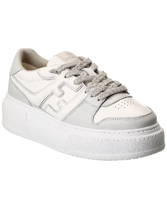 Trendy Looks On Sale FENDI Match Leather Platform Sneaker