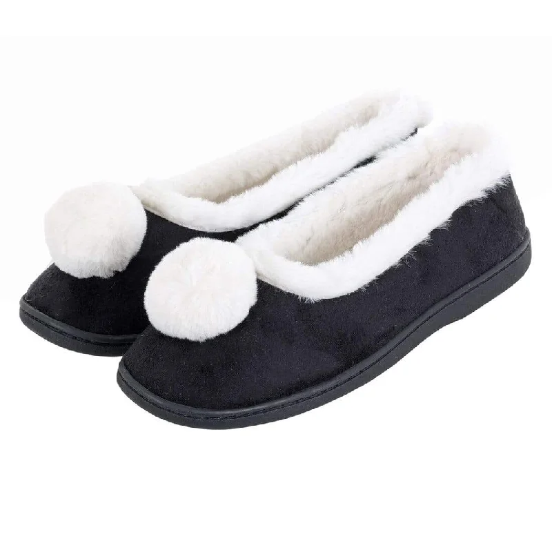 Holiday Glam Womens Full Slippers Microsuede Soft Fur Lining Non-Slip