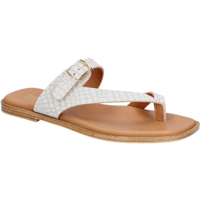 Holiday Glam Doe Italy Womens Leather Slip On Slide Sandals