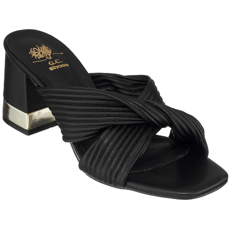 Trend Leading Collection GC Shoes Womens DARA Faux Leather Mule Sandals