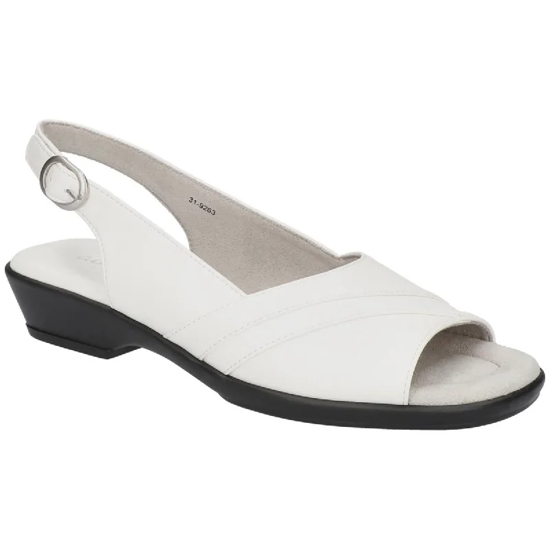 End Of Season Sale Harriet  Womens Leather Slip On Wedge Sandals