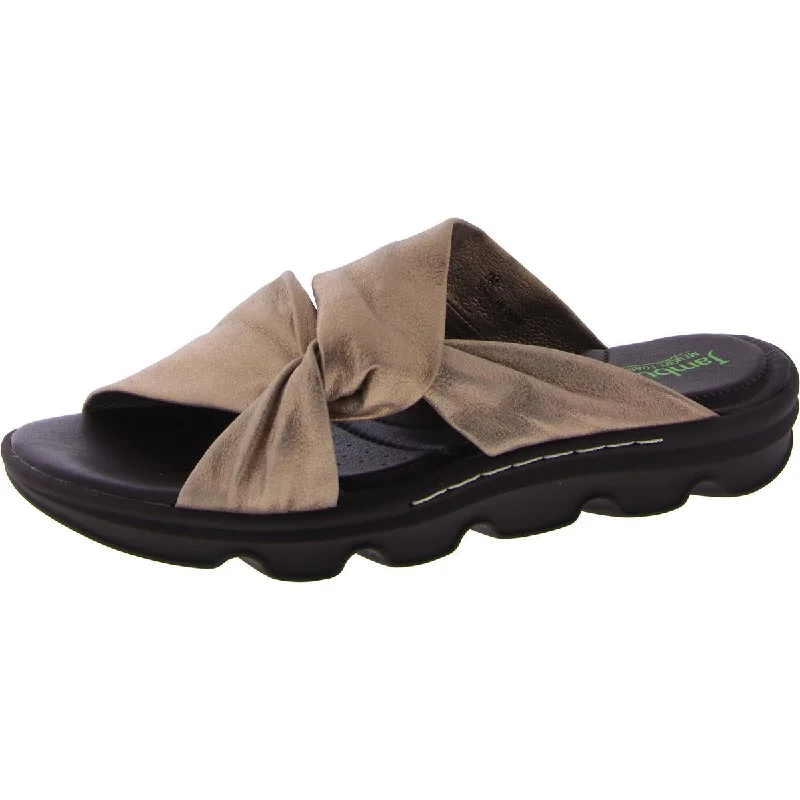 Latest Trends JBU by Jambu Womens Tiana Shimmer Leather Slide Sandals
