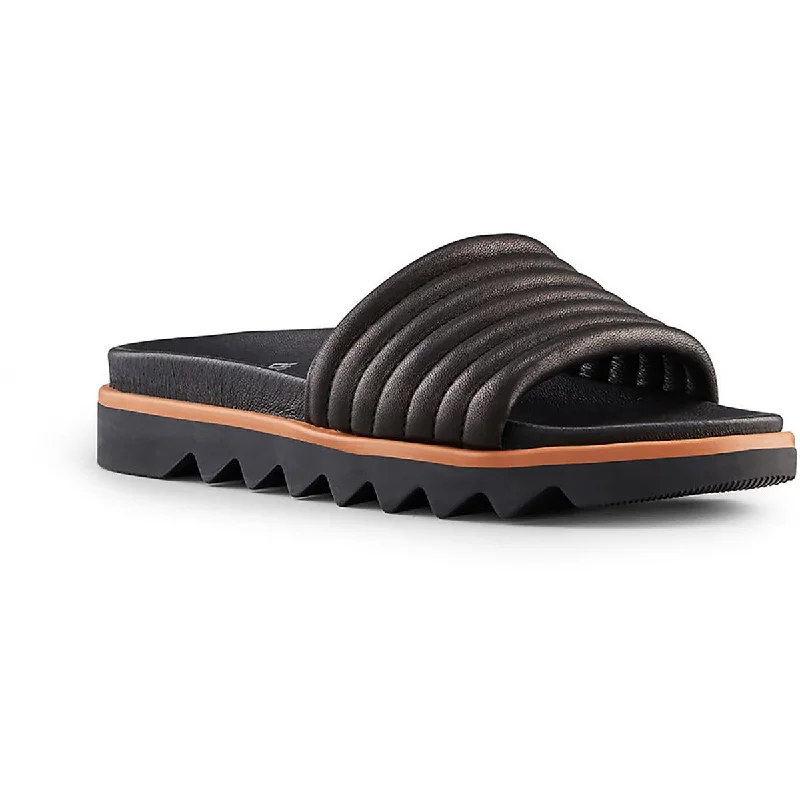 Ultra-Soft Flats Deal Naomi  Womens Open Toe Leather Slide Sandals