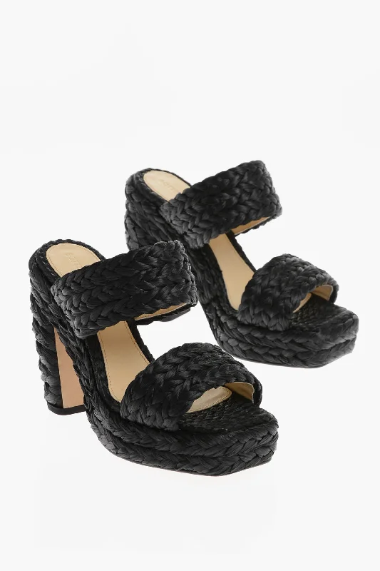 Sophisticated Street Style Offers Bottega Veneta Braided Raffia Sandals 12 Cm