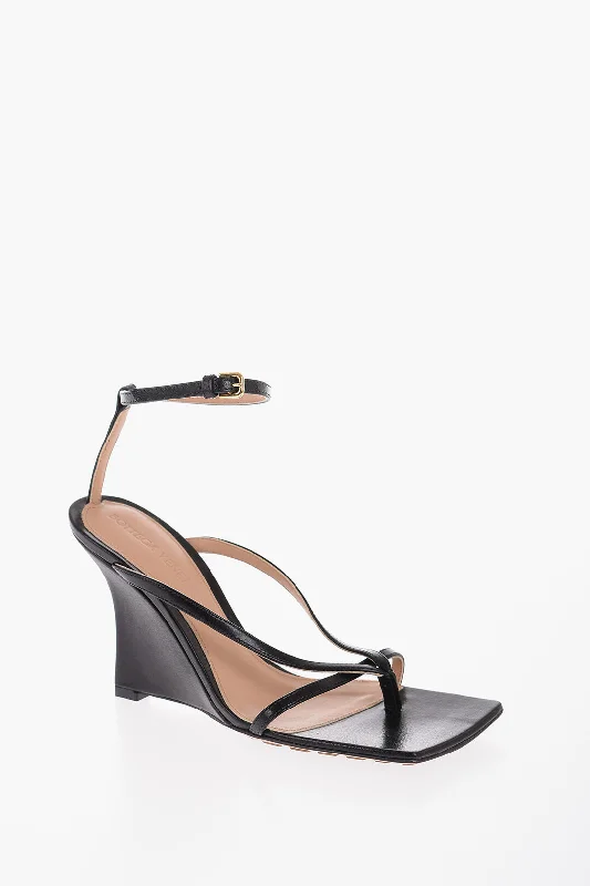 Luxe Style Discounts Bottega Veneta Leather Ankle Strap Sandals With Wedge And Square Toe 10Cm Luxe Style Discounts Bottega Veneta Leather Ankle Strap Sandals With Wedge And Square Toe 10Cm