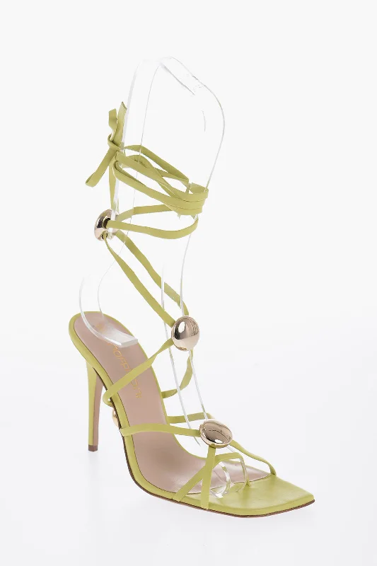 Casual Yet Chic Sales Bruno Frisoni Leather Atom Lace-Up Sandals With Golden Studs