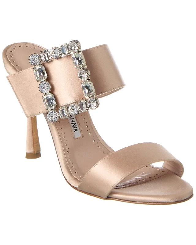Elegant Fashion Offers Manolo Blahnik Verda 105 Satin Sandal