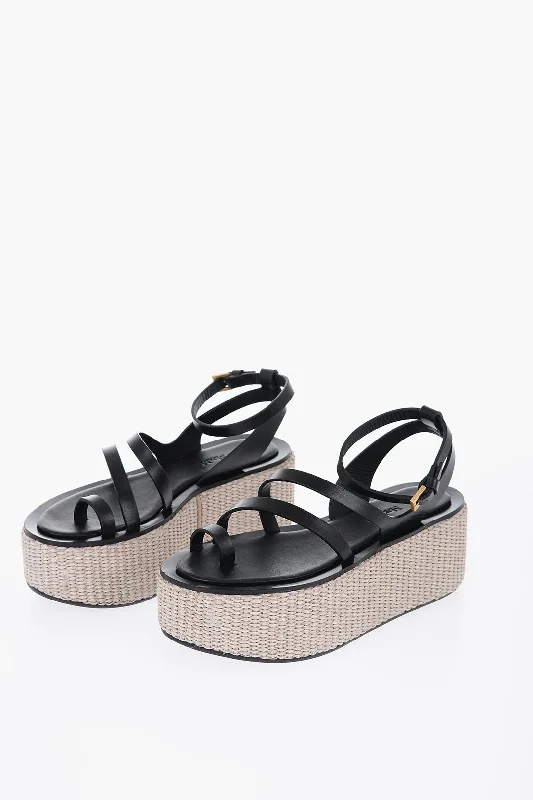 Sleek Style Discounts Max Mara Leather Sandals With Platform 6 Cm