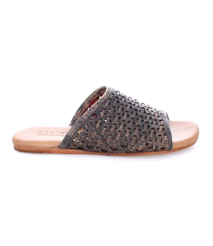 Non-Slip Shoes Offers Minerva Sandal In Black Lux