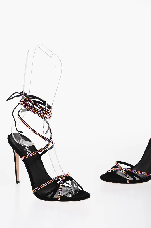 Classic Modern Offers Paris Texas Rhinestoned Suede Lace-Up Holly Nicole Sandals 12Cm