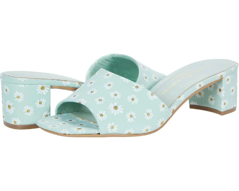 Hurry Before It's Gone Women's Lana Slide Sandal In Green Daisy Fabric