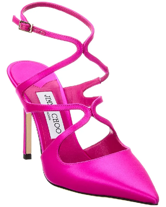 Stylish Shoe Discounts Jimmy Choo Azia 95 Satin Pump