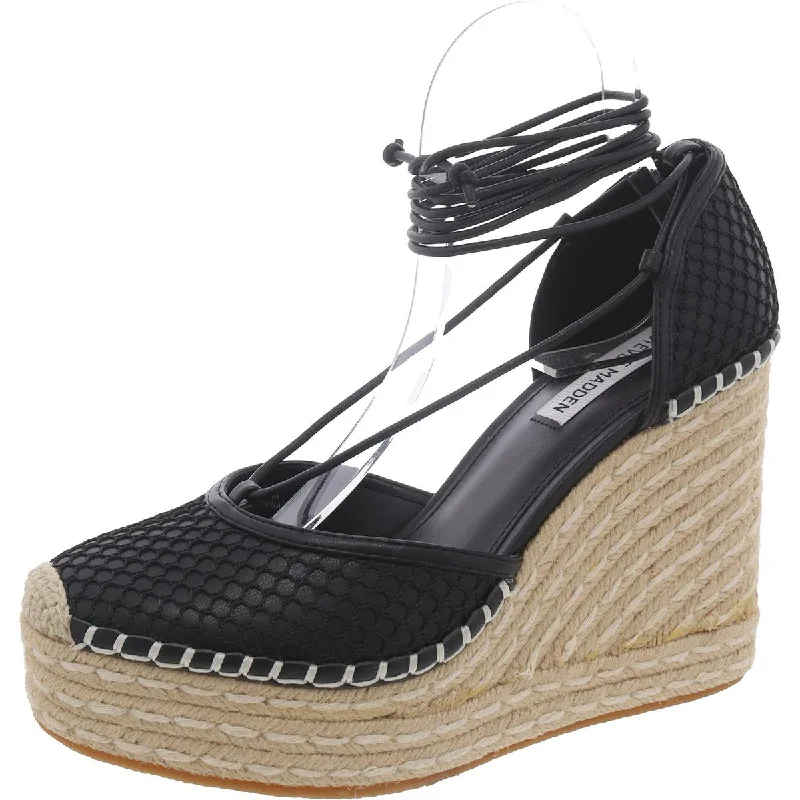 Supportive Shoes Offer Loretta Womens Faux Leather D'Orsay Espadrille Heels
