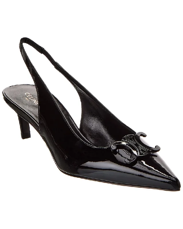 Seasonal Footwear Sale Celine Alma Triomphe Patent Slingback Pump