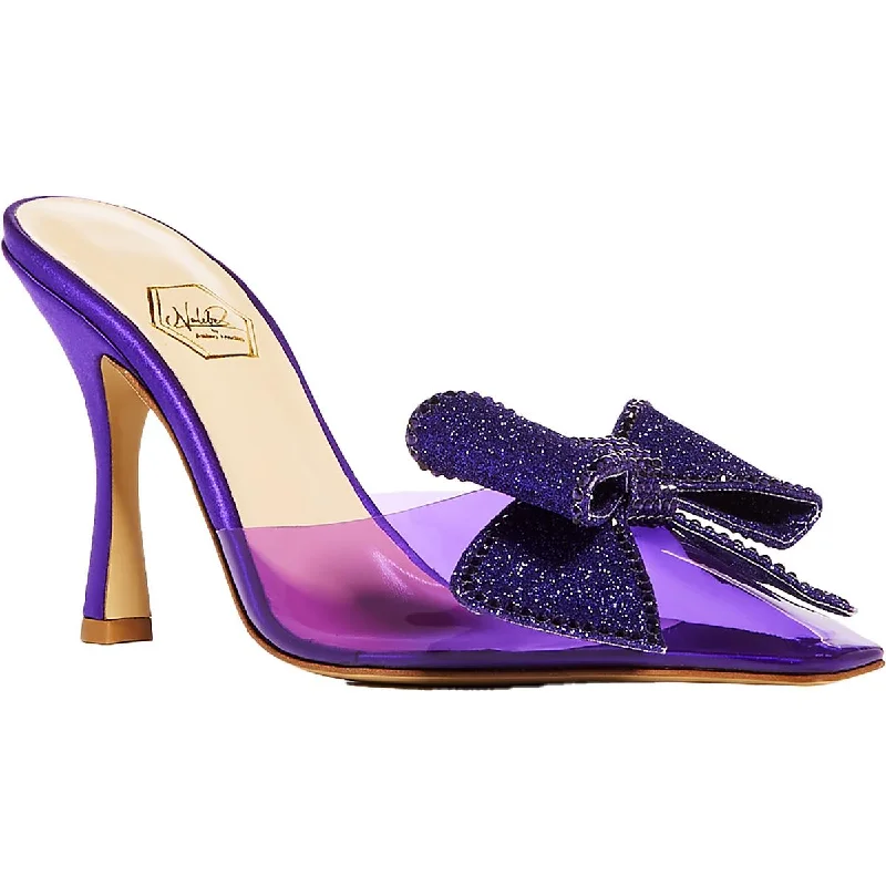 Bold Fashion Dimante Mule Womens Bow Slip On Mules