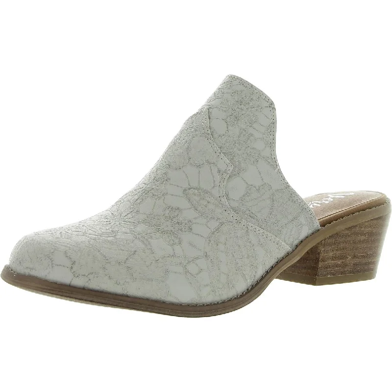Fashion Forward Crown  Womens Slip On Sqaure Mules