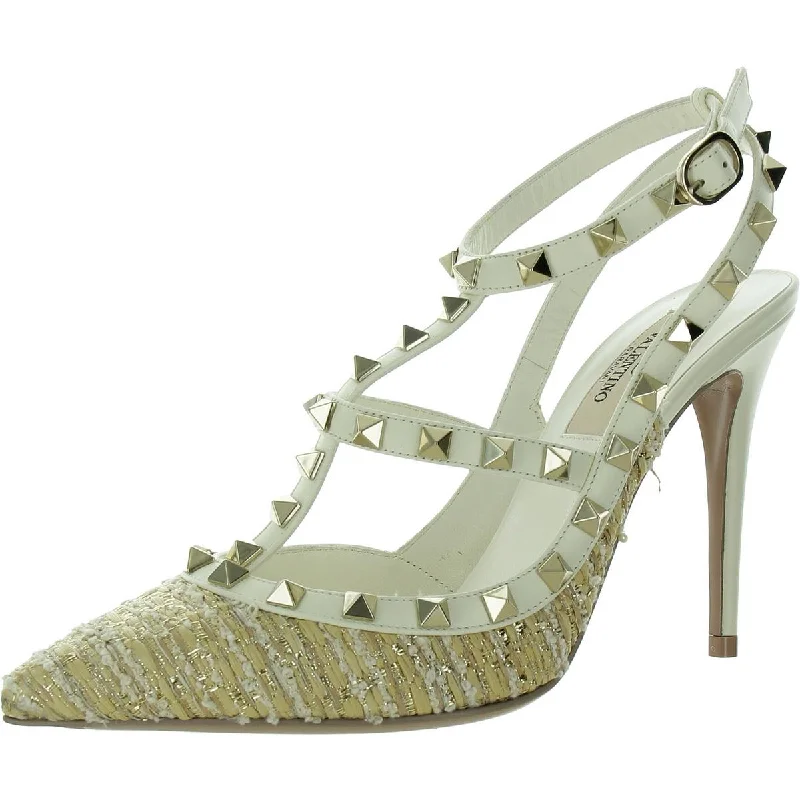 Romantic Chic Deals Womens Metallic Studded Ankle Strap