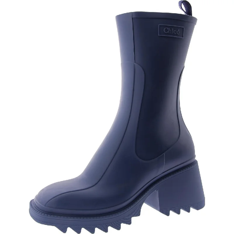 Water-Resistant Shoes Sale Chloe Womens Betty Square Toe Heeled Rain Boots
