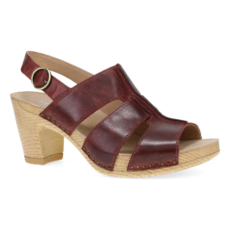 Non-Slip Work Shoes Sale Tatiana Wine Pull Up