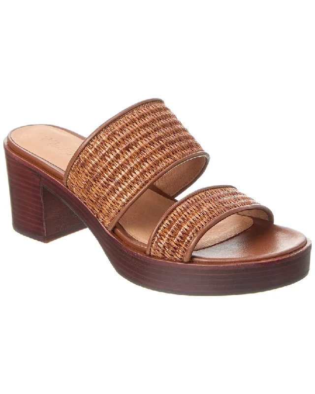 Sleek Versatile Footwear Madewell Double-Strap Straw & Leather Platform Sandal
