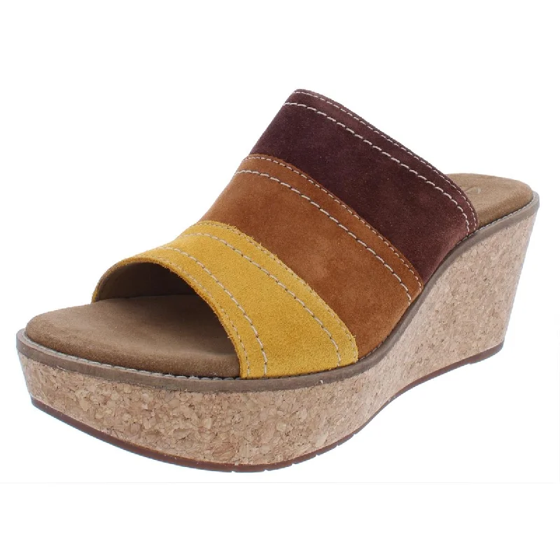 Sophisticated Fashion Aisley Lily Womens Suede Cork Wedge Sandals