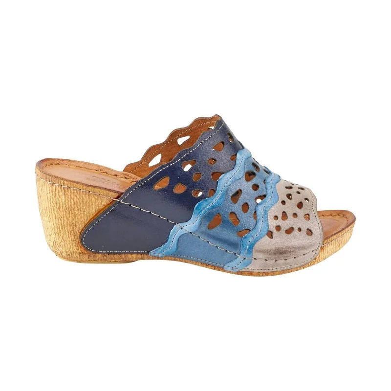 Limited Styles Spring Step Women's Footy Sandals - Blue Multi